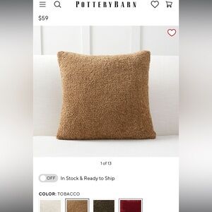 Pottery Barn Cozy Teddy Faux Fur Pillow